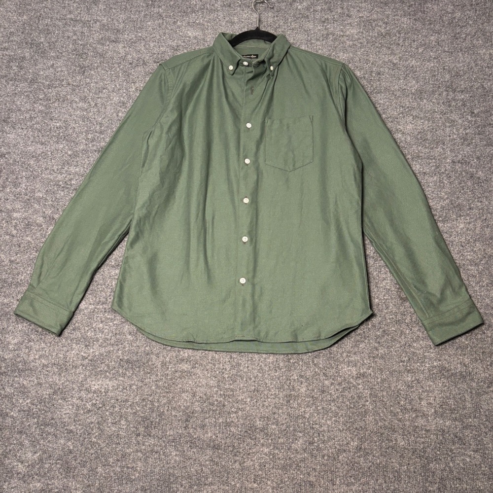 Steven Alan Button Dow n Shirt Mens Small Green‎ Cotton twill Made in USA